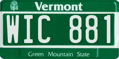 VT license plate WIC881