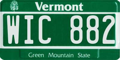 VT license plate WIC882