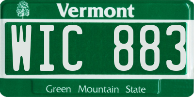 VT license plate WIC883