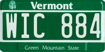 VT license plate WIC884