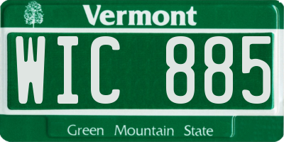 VT license plate WIC885