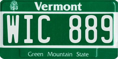 VT license plate WIC889