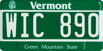 VT license plate WIC890