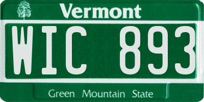 VT license plate WIC893