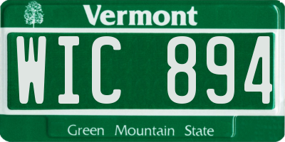 VT license plate WIC894
