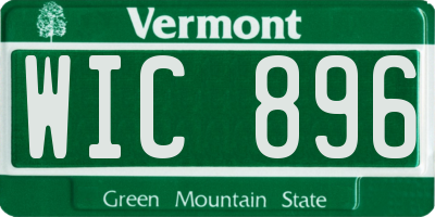 VT license plate WIC896