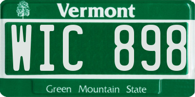 VT license plate WIC898