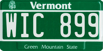 VT license plate WIC899