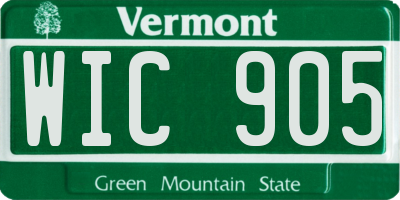 VT license plate WIC905