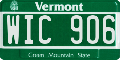 VT license plate WIC906