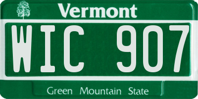 VT license plate WIC907