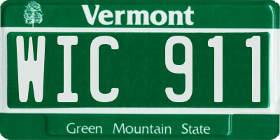VT license plate WIC911