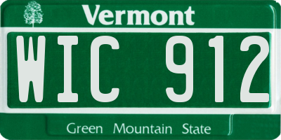 VT license plate WIC912