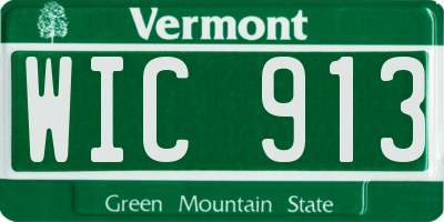 VT license plate WIC913