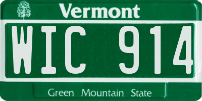 VT license plate WIC914