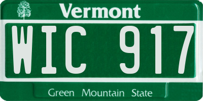 VT license plate WIC917