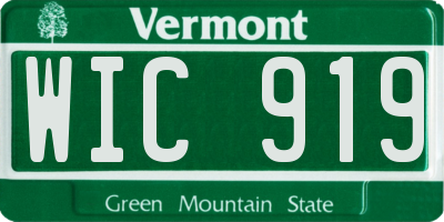 VT license plate WIC919