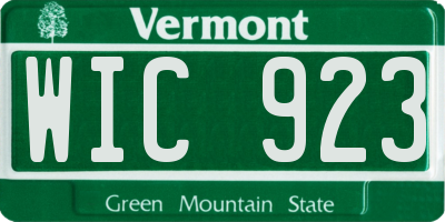 VT license plate WIC923