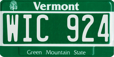 VT license plate WIC924
