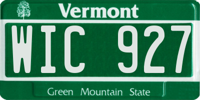 VT license plate WIC927
