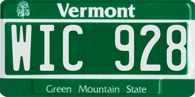 VT license plate WIC928