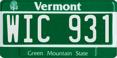 VT license plate WIC931