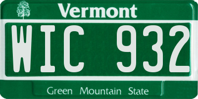 VT license plate WIC932