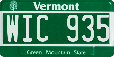 VT license plate WIC935