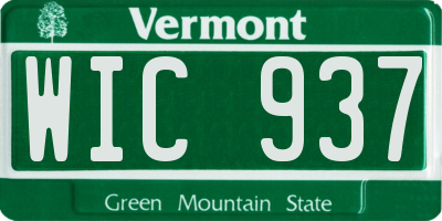 VT license plate WIC937
