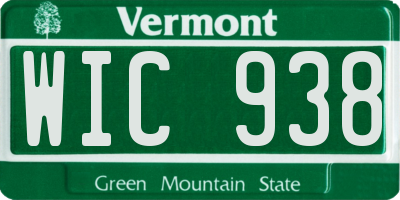 VT license plate WIC938