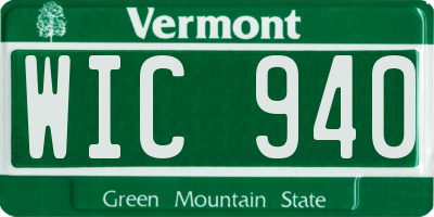 VT license plate WIC940