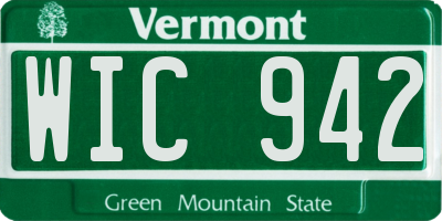 VT license plate WIC942