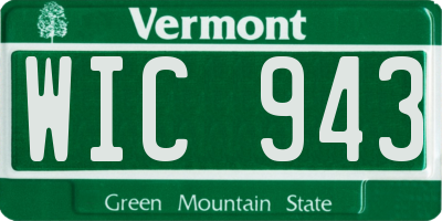 VT license plate WIC943