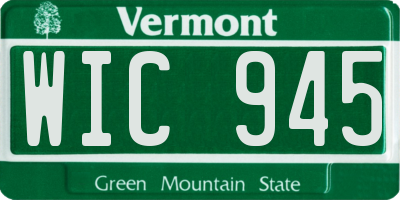 VT license plate WIC945
