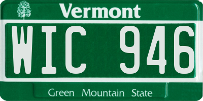 VT license plate WIC946