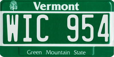 VT license plate WIC954