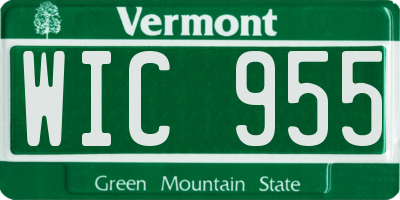 VT license plate WIC955