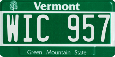 VT license plate WIC957
