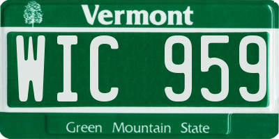 VT license plate WIC959