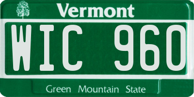 VT license plate WIC960