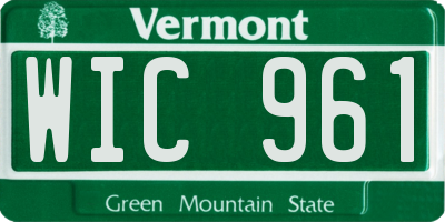 VT license plate WIC961