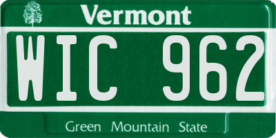 VT license plate WIC962