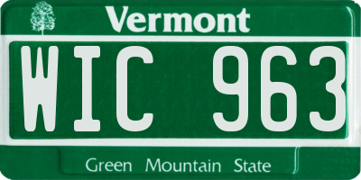 VT license plate WIC963