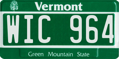 VT license plate WIC964