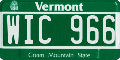 VT license plate WIC966