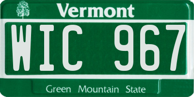 VT license plate WIC967