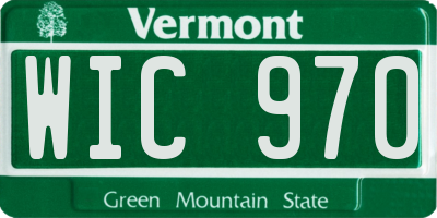 VT license plate WIC970