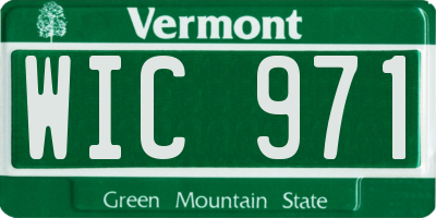 VT license plate WIC971