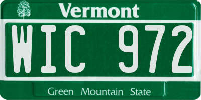 VT license plate WIC972