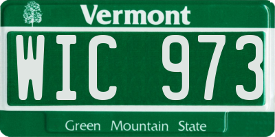 VT license plate WIC973